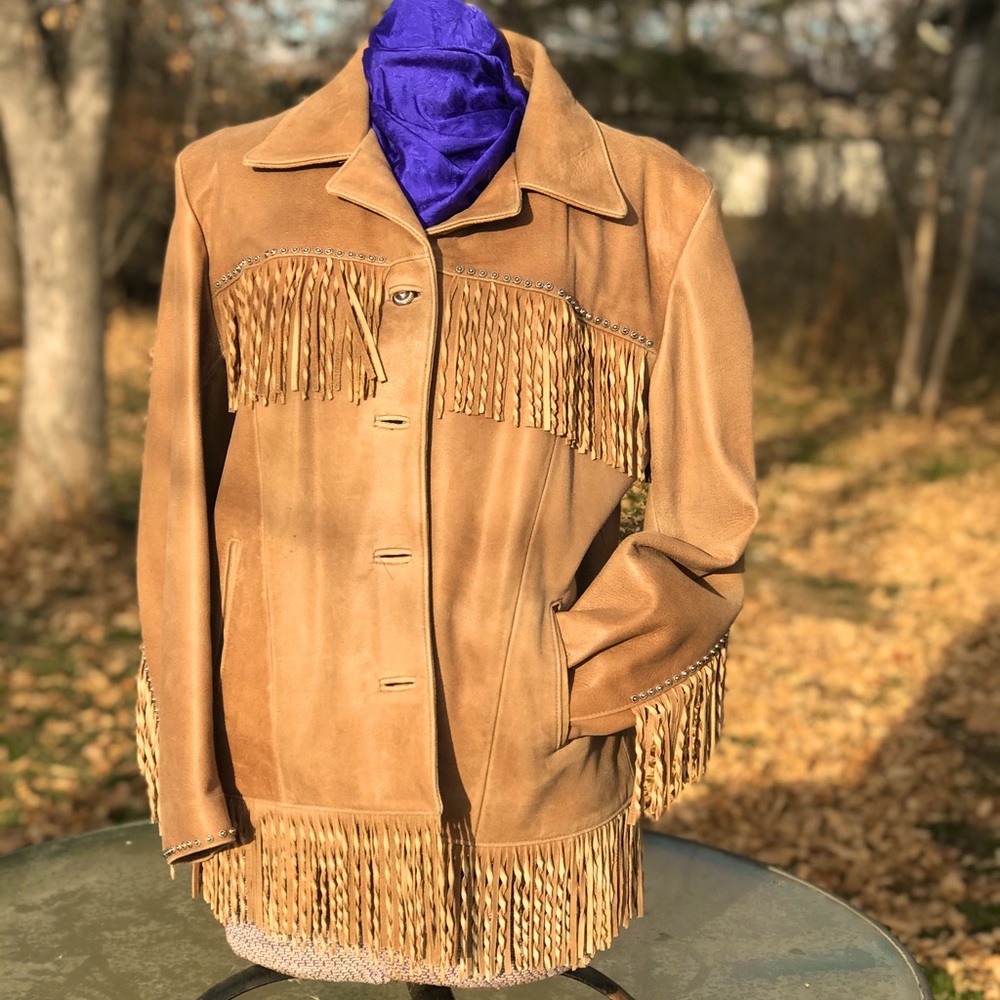 Tribe America fringed suede jacket, lined